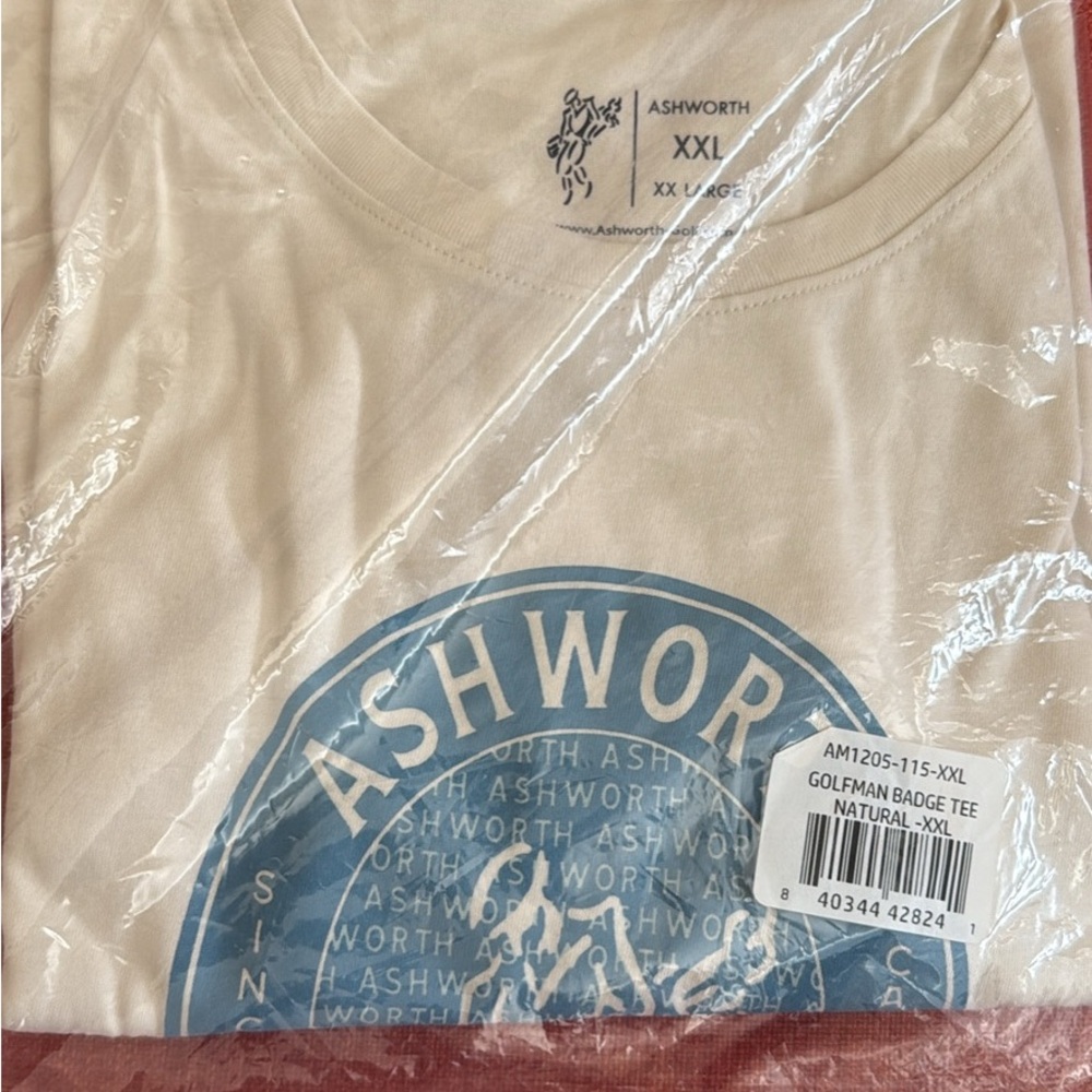 Ashworth Men's Natural and Blue Graphic Tee